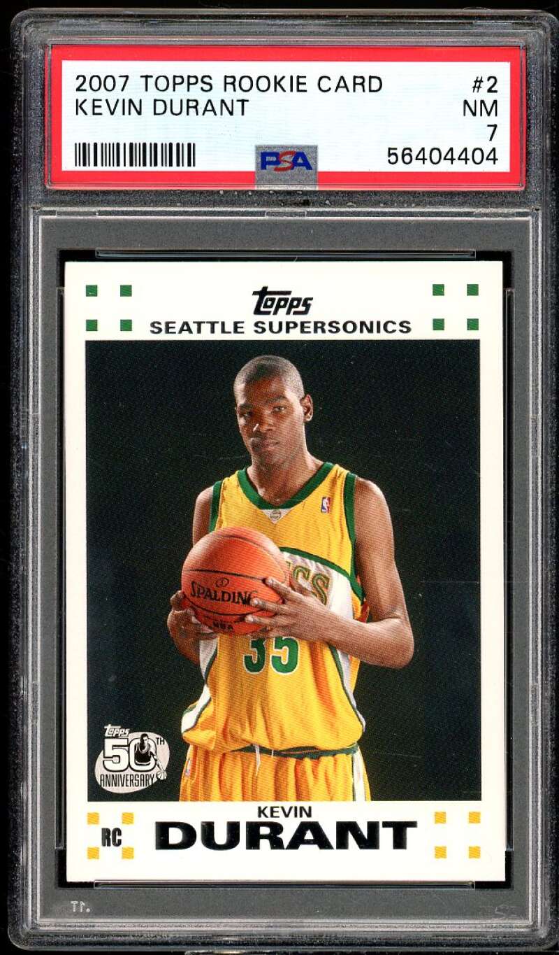 Kevin Durant Rookie Card 2007-08 Topps Rookie #2 PSA 7 Image 1