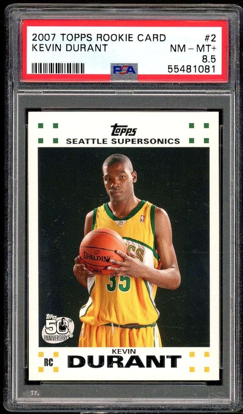 Kevin Durant Rookie Card 2007-08 Topps Rookie #2 PSA 8.5 Image 1