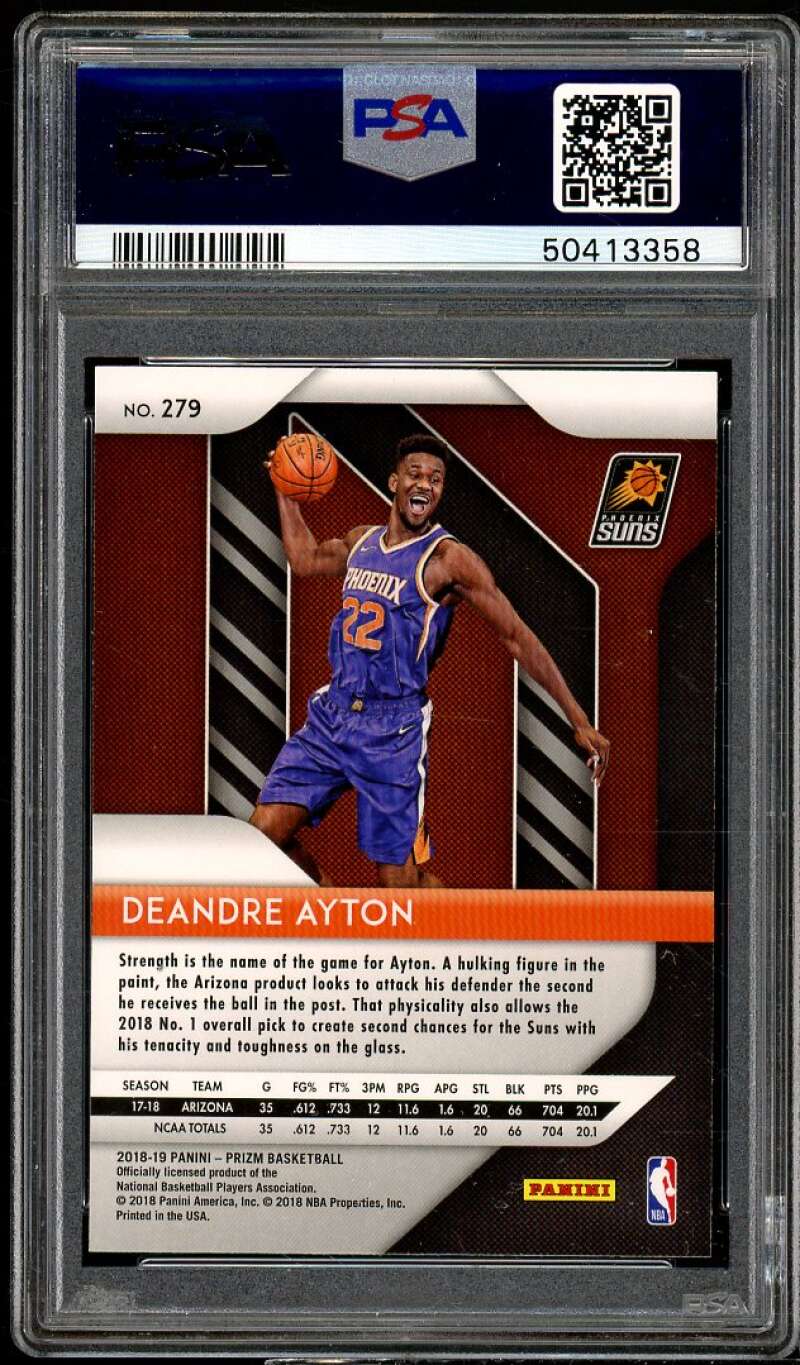 Deandre Ayton Rookie Card 2018-19 Panini Prizm #279 PSA 10 Image 2