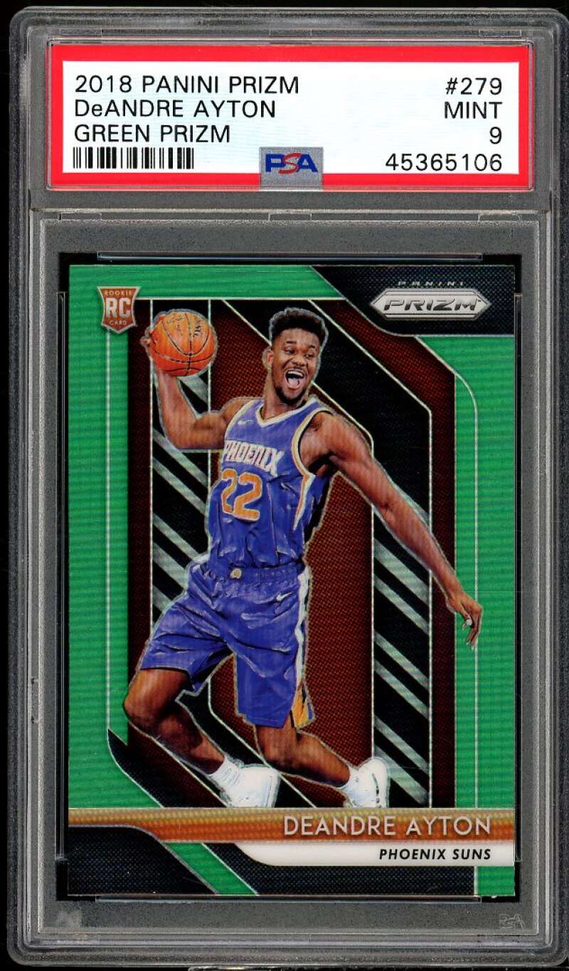 Deandre Ayton Rookie Card 2018-19 Panini Prizm Green Prizm #279 PSA 9 Image 1