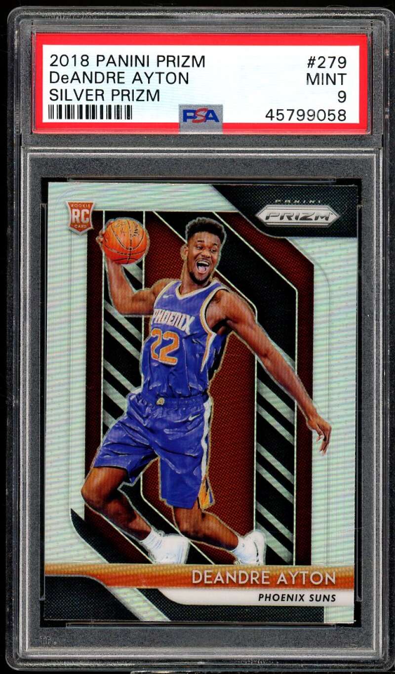 Deandre Ayton Rookie Card 2018-19 Panini Prizm Silver Prizm #279 PSA 9 Image 1