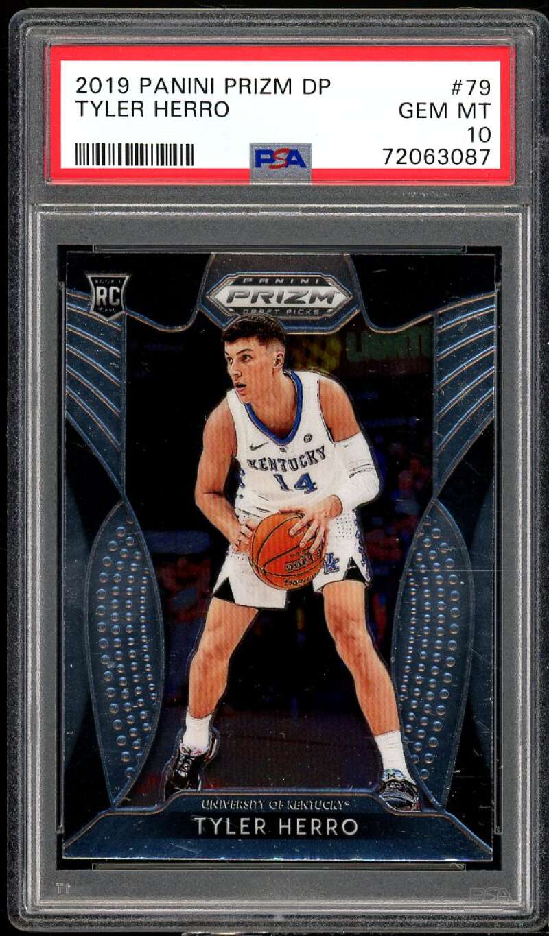 Tyler Herro Rookie Card 2019-20 Panini Prizm Draft Picks #79 PSA 10 Image 1