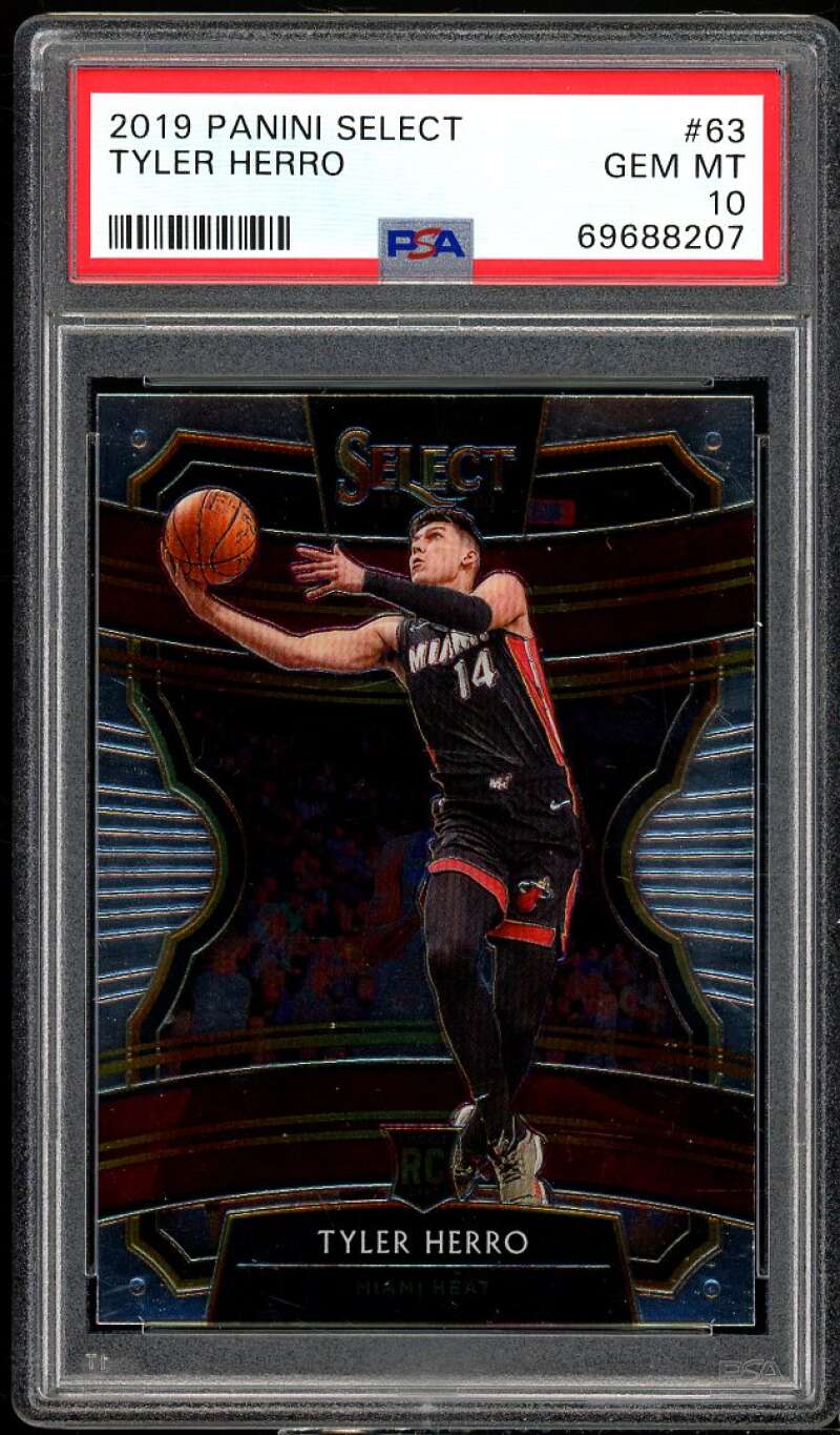 Tyler Herro Rookie Card 2019-20 Panini Select #63 PSA 10 Image 1