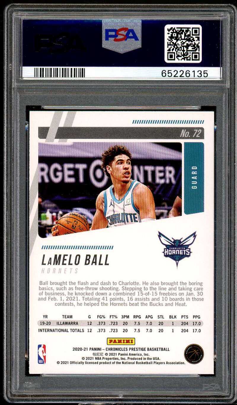 LaMelo Ball Rookie Card 2020-21 Chronicles #72 PSA 10 Image 2