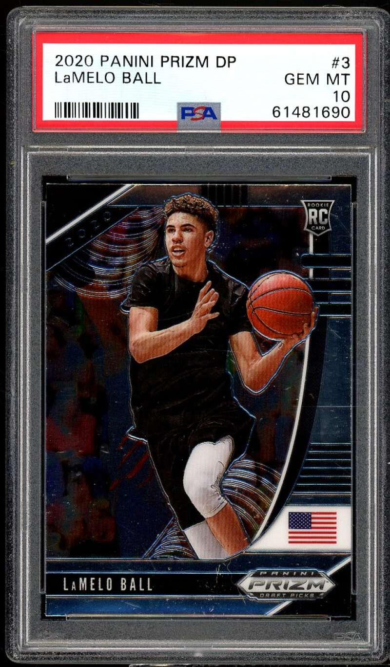 LaMelo Ball Rookie Card 2020-21 Panini Prizm Draft Picks #3 PSA 10 Image 1