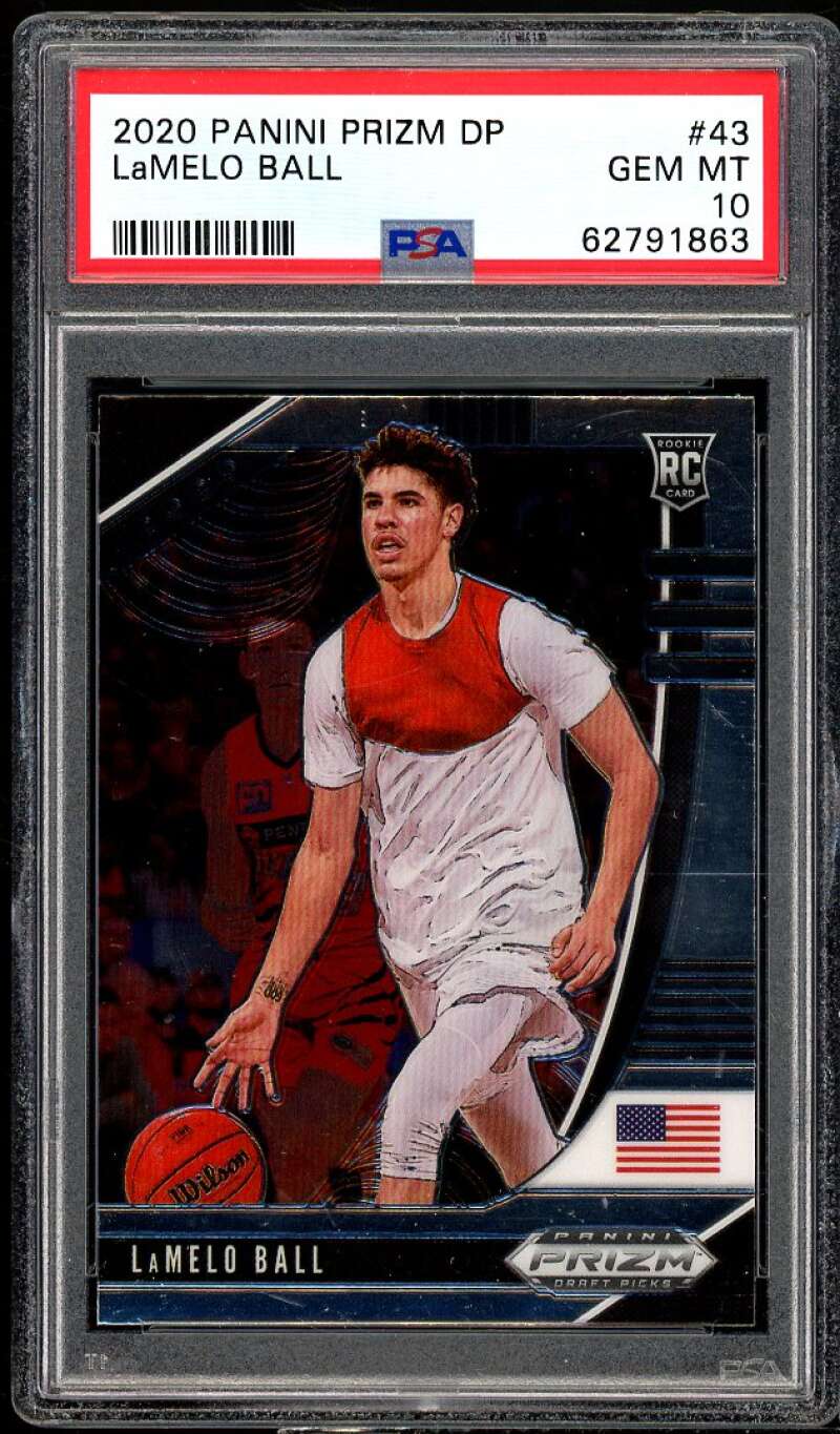 LaMelo Ball Rookie Card 2020-21 Panini Prizm Draft Picks #43 PSA 10 Image 1