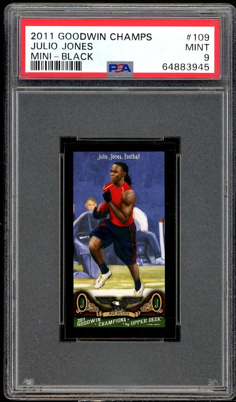 Julio Jones Rookie Card 2011 Goodwin Champions Mini Black #109 PSA 9 Image 1