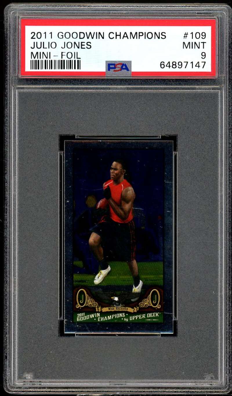 Julio Jones Rookie Card 2011 Goodwin Champions Mini Foil #109 PSA 9 Image 1