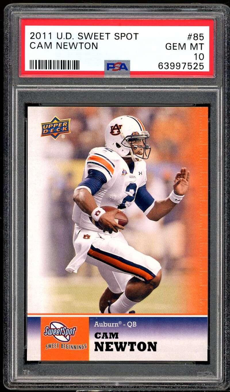 Cam Newton Rookie Card 2011 Upper Deck Sweet Spot #85 PSA 10 Image 1