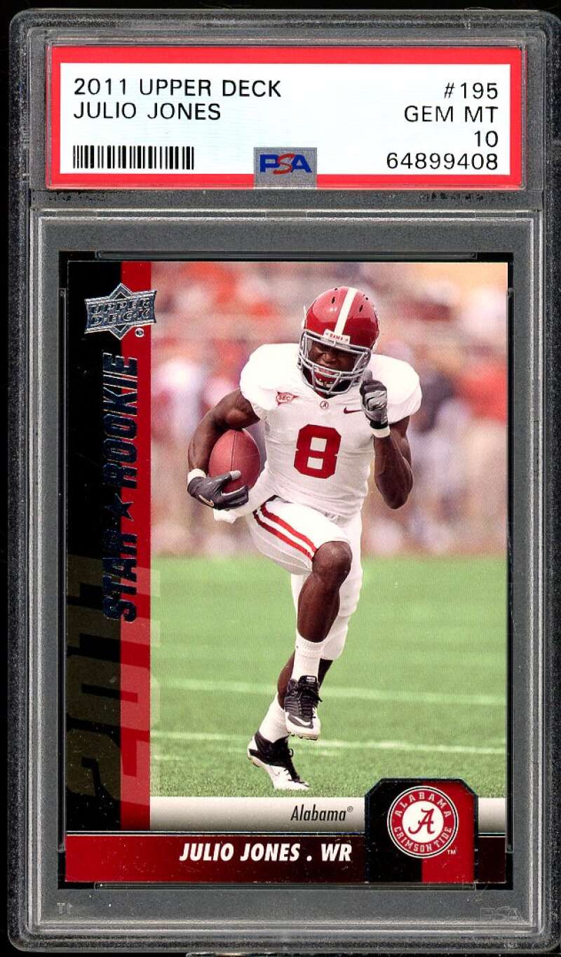 Julio Jones Rookie Card 2011 Upper Deck #195 PSA 10 Image 1