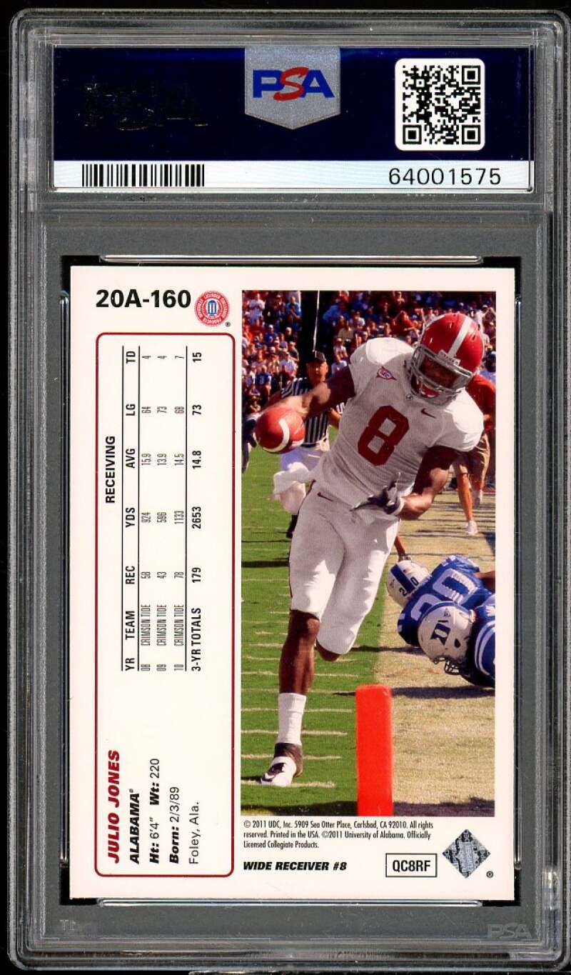 Julio Jones Rookie Card 2011 Upper Deck 20th Anniversary #160 PSA 10 Image 2