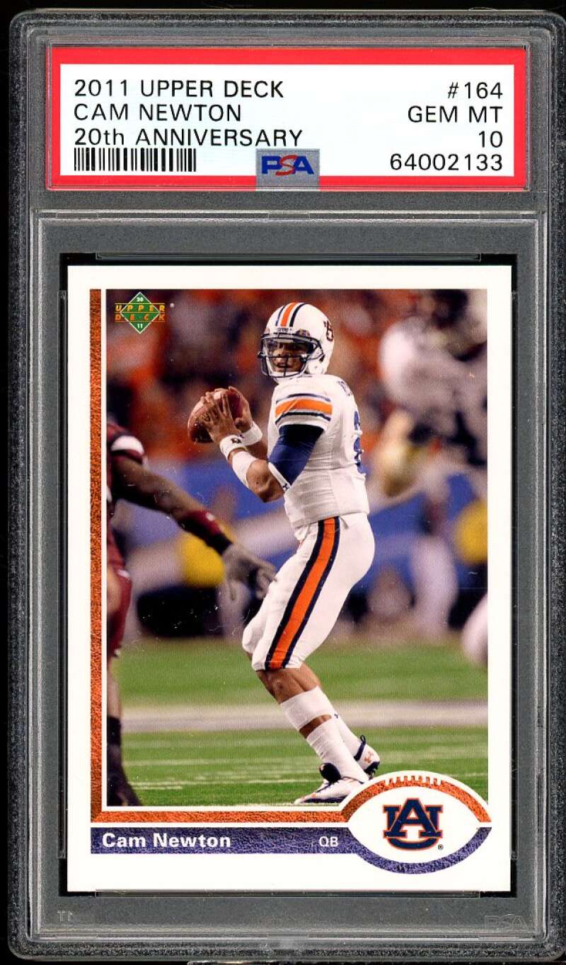 Cam Newton Rookie Card 2011 Upper Deck 20th Anniversary #164 PSA 10 Image 1