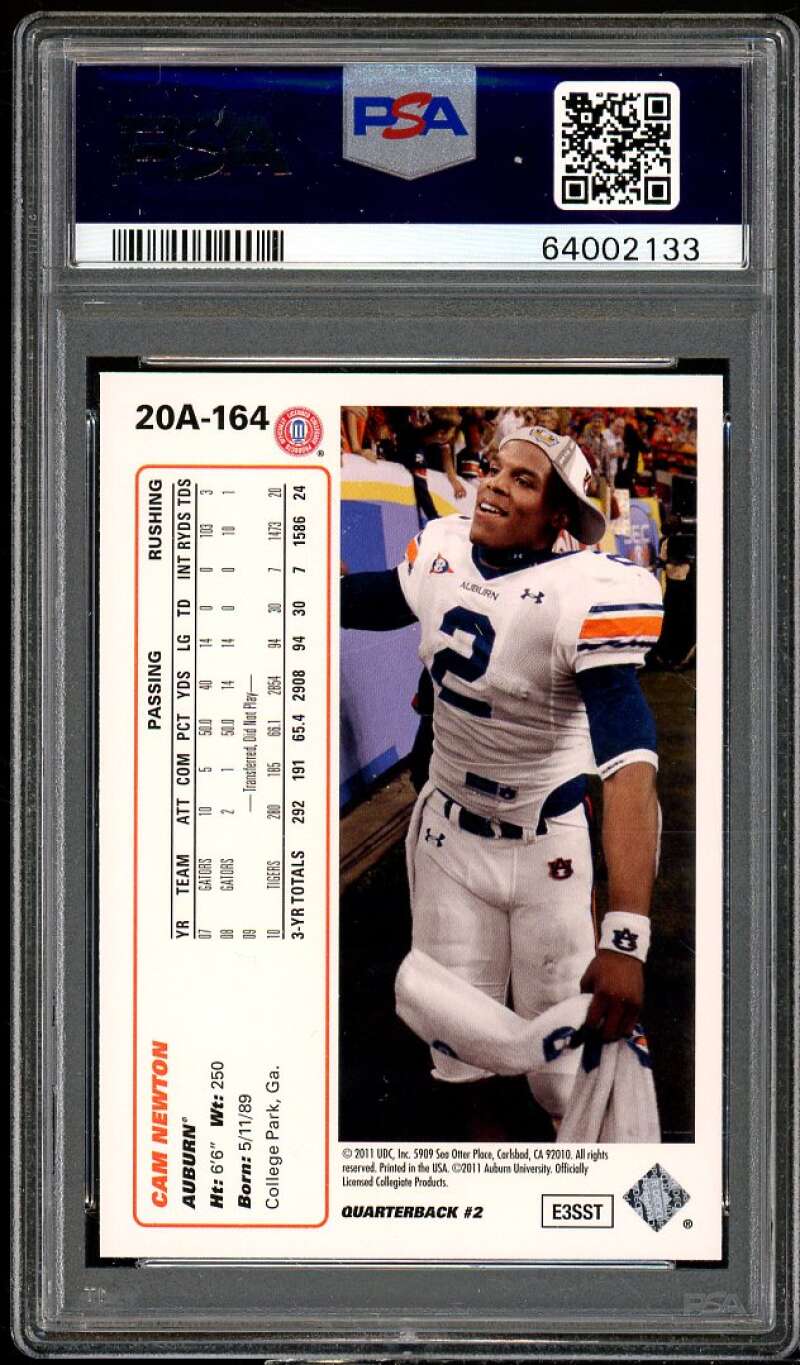 Cam Newton Rookie Card 2011 Upper Deck 20th Anniversary #164 PSA 10 Image 2