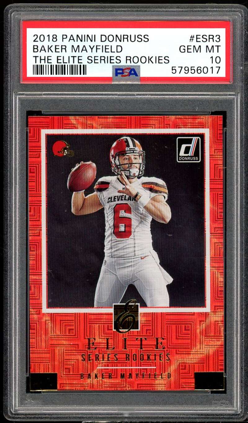 Baker Mayfield Rookie 2018 Panini Donruss The Elite Series Rookies #ESR3 PSA 10 Image 1