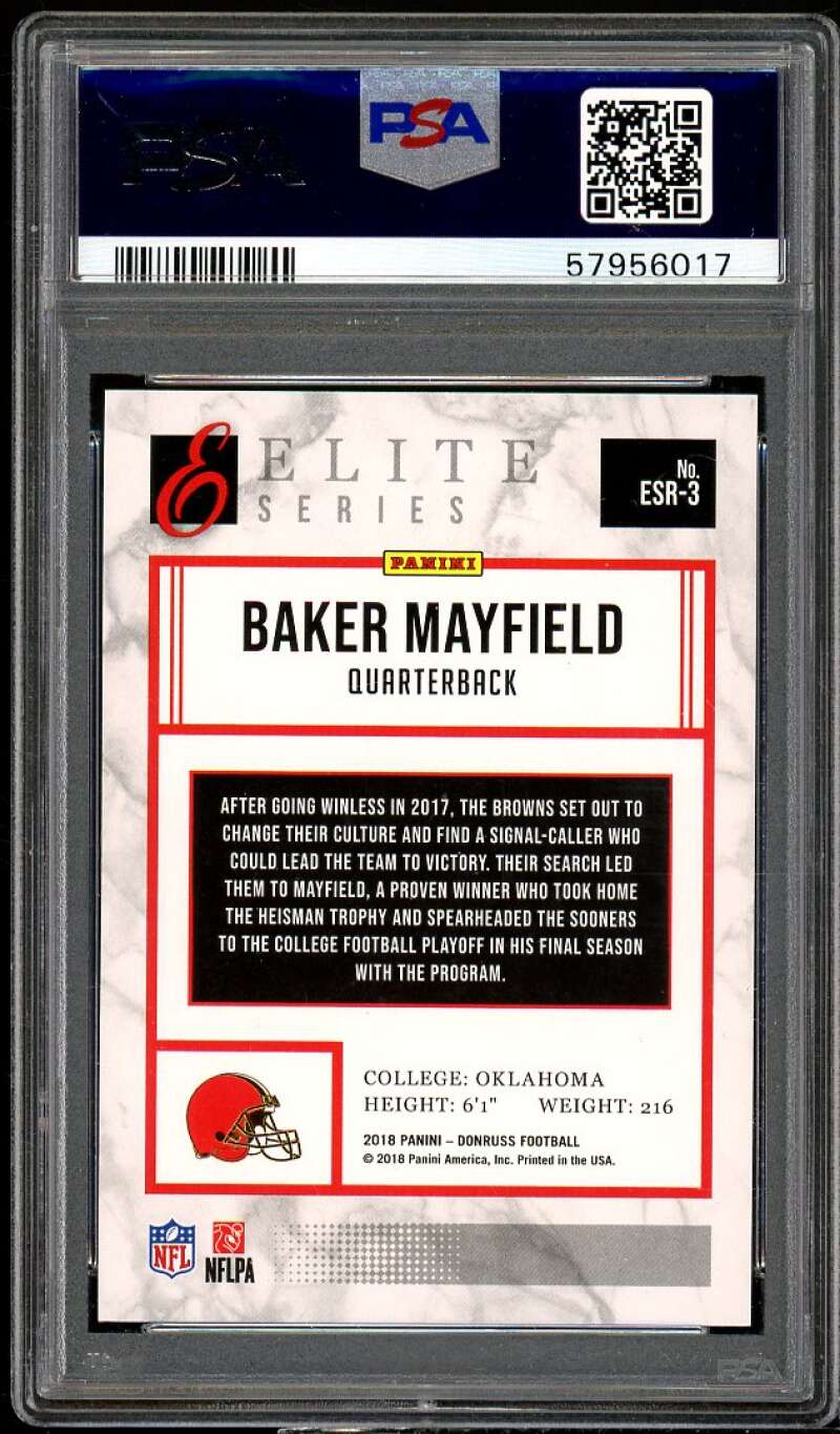 Baker Mayfield Rookie 2018 Panini Donruss The Elite Series Rookies #ESR3 PSA 10 Image 2