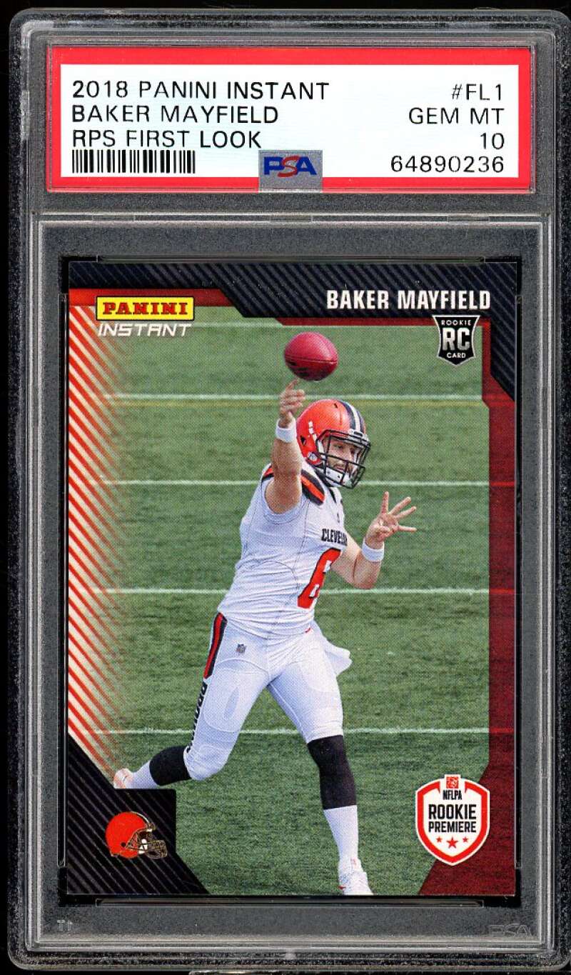 Baker Mayfield Rookie Card 2018 Panini Instant RPS First Look #FL1 PSA 10 Image 1