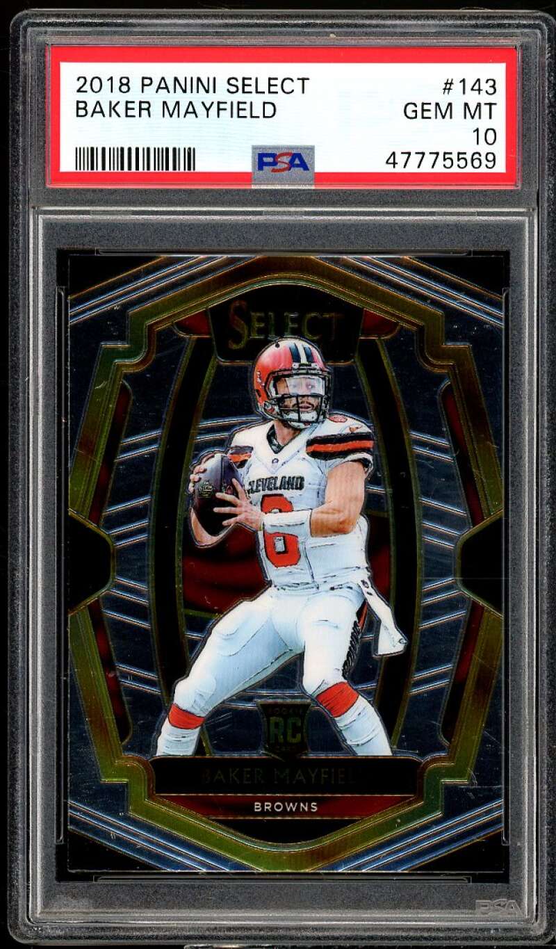 Baker Mayfield Rookie Card 2018 Panini Select #143 PSA 10 Image 1