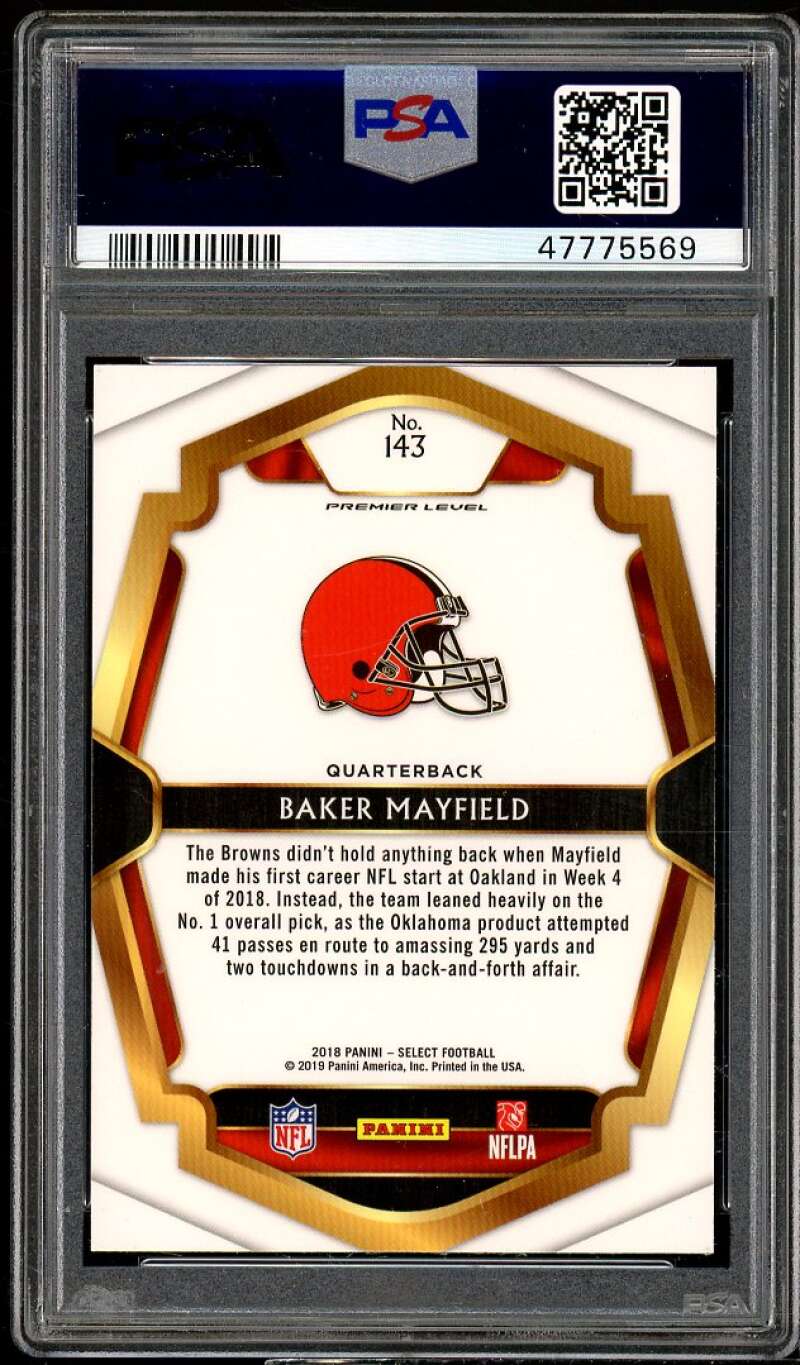 Baker Mayfield Rookie Card 2018 Panini Select #143 PSA 10 Image 2