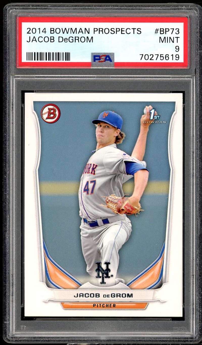 Jacob deGrom Rookie Card 2014 Bowman Prospects #BP73 PSA 9 Image 1