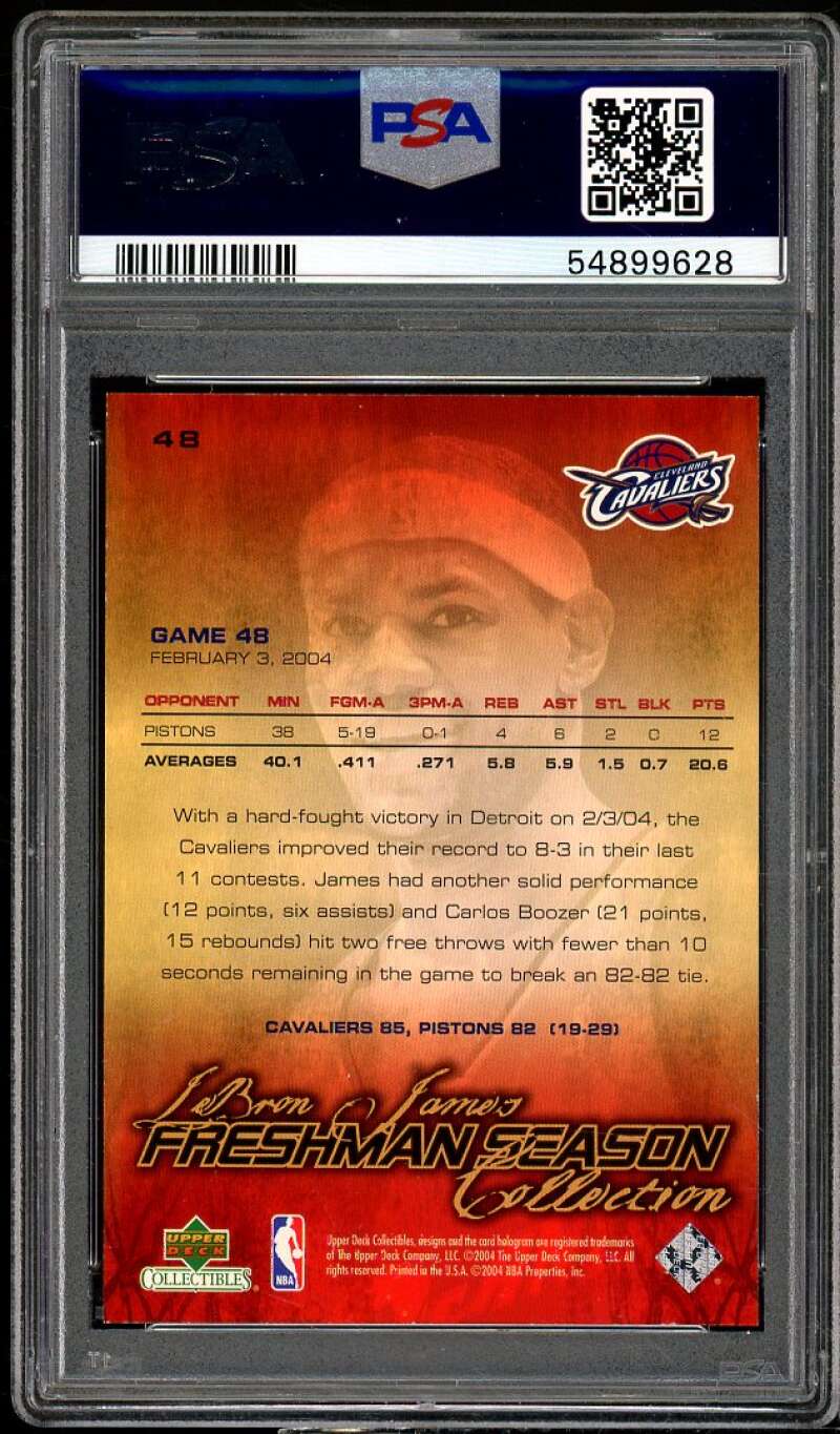 Lebron James Rookie Card 2003 UD Collectibles Freshman Season #48 PSA 9 Image 2