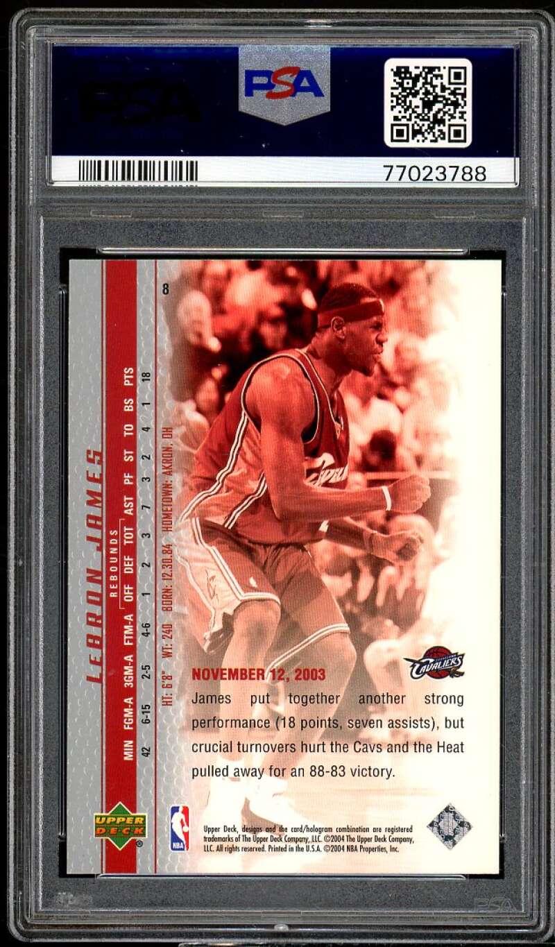 LeBron James Rookie Card 2003 Upper Deck Phenomenal Beginning #8 PSA 9 Image 2