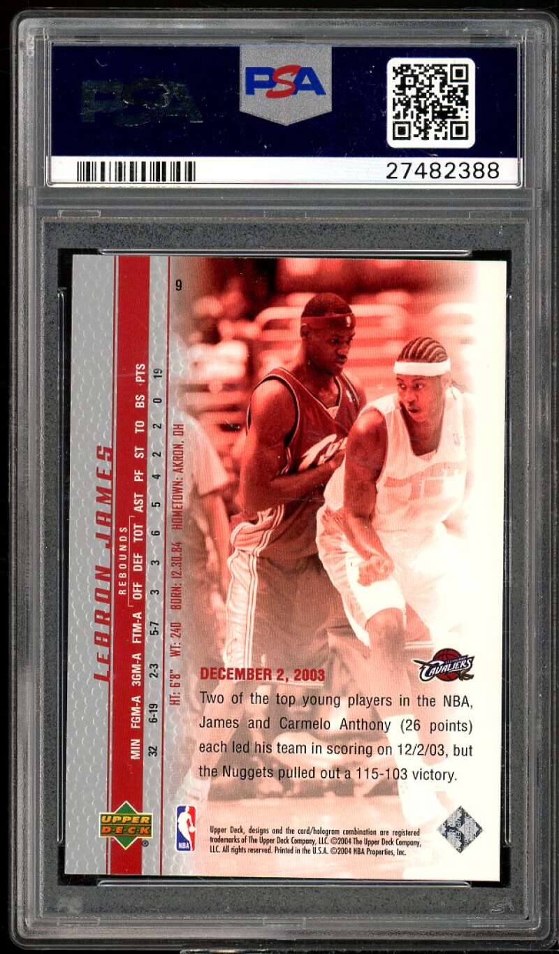 LeBron James Rookie Card 2003 Upper Deck Phenomenal Beginning #9 PSA 9 Image 2