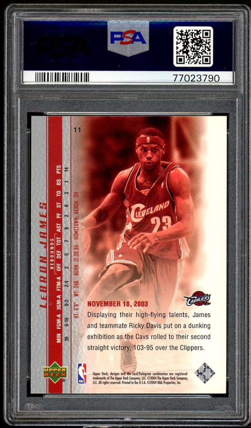 LeBron James Rookie Card 2003 Upper Deck Phenomenal Beginning #11 PSA 9 Image 2