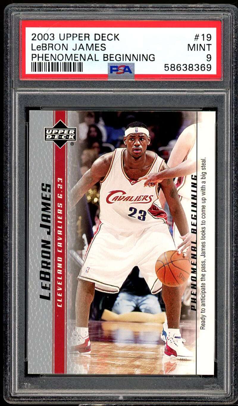 LeBron James Rookie Card 2003 Upper Deck Phenomenal Beginning #19 PSA 9 Image 1