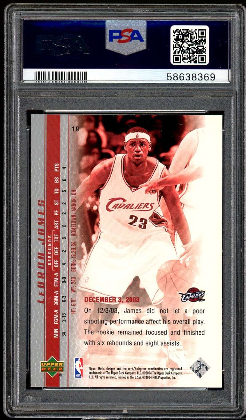 LeBron James Rookie Card 2003 Upper Deck Phenomenal Beginning #19 PSA 9 Image 2