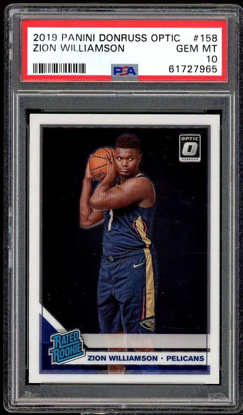 Zion Williamson Rookie Card 2019-20 Panini Donruss Optic #158 PSA 10 Image 1