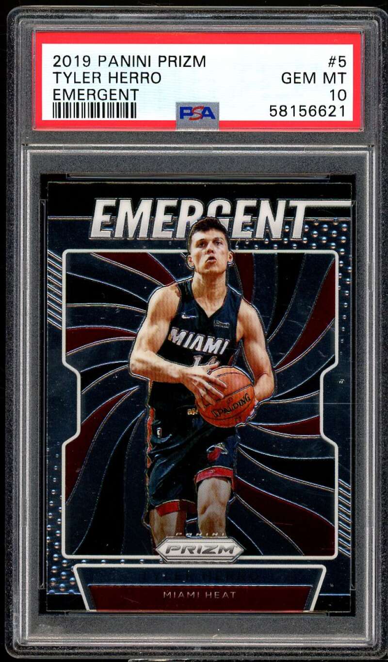 Tyler Herro Rookie Card 2019-20 Panini Prizm Emergent #5 PSA 10 Image 1