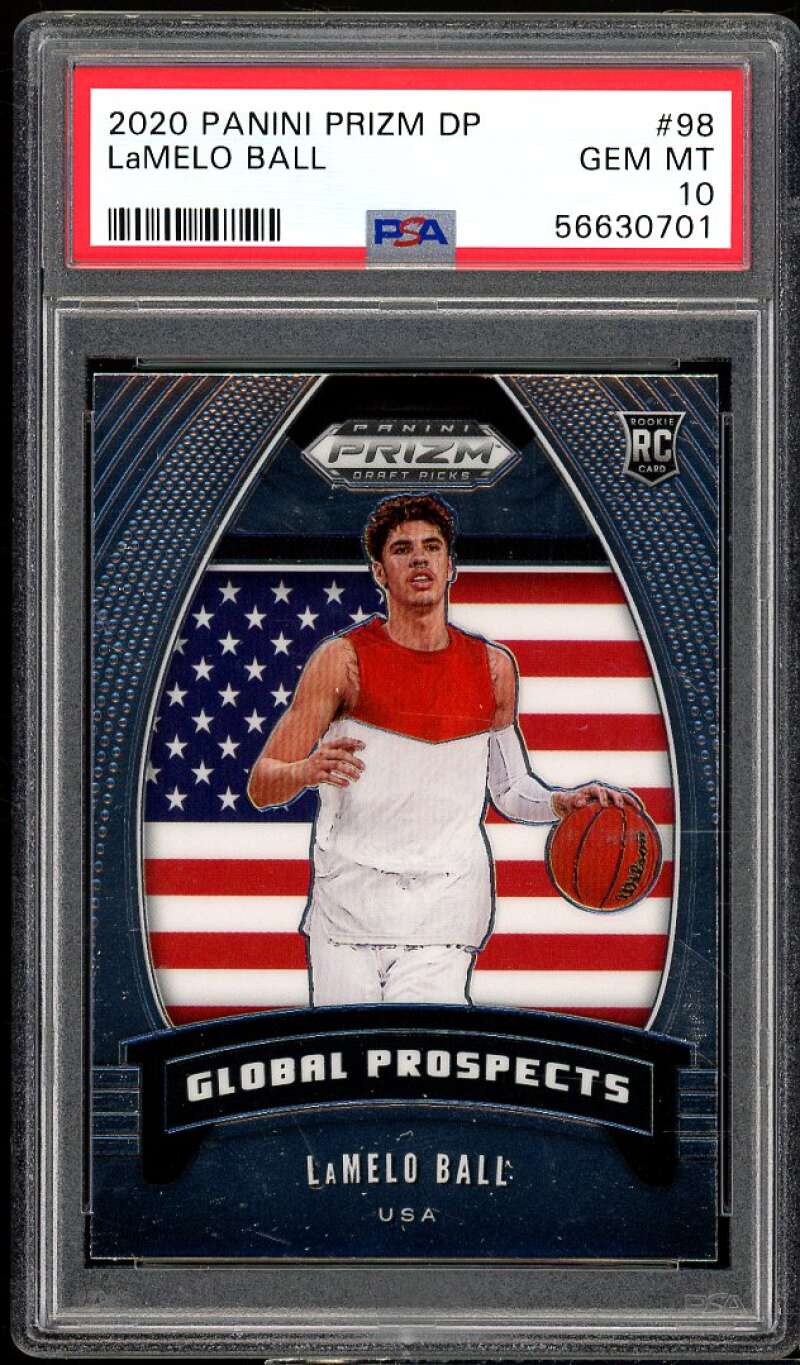 LaMelo Ball Rookie Card 2020-21 Panini Prizm Draft Picks #98 PSA 10 Image 1