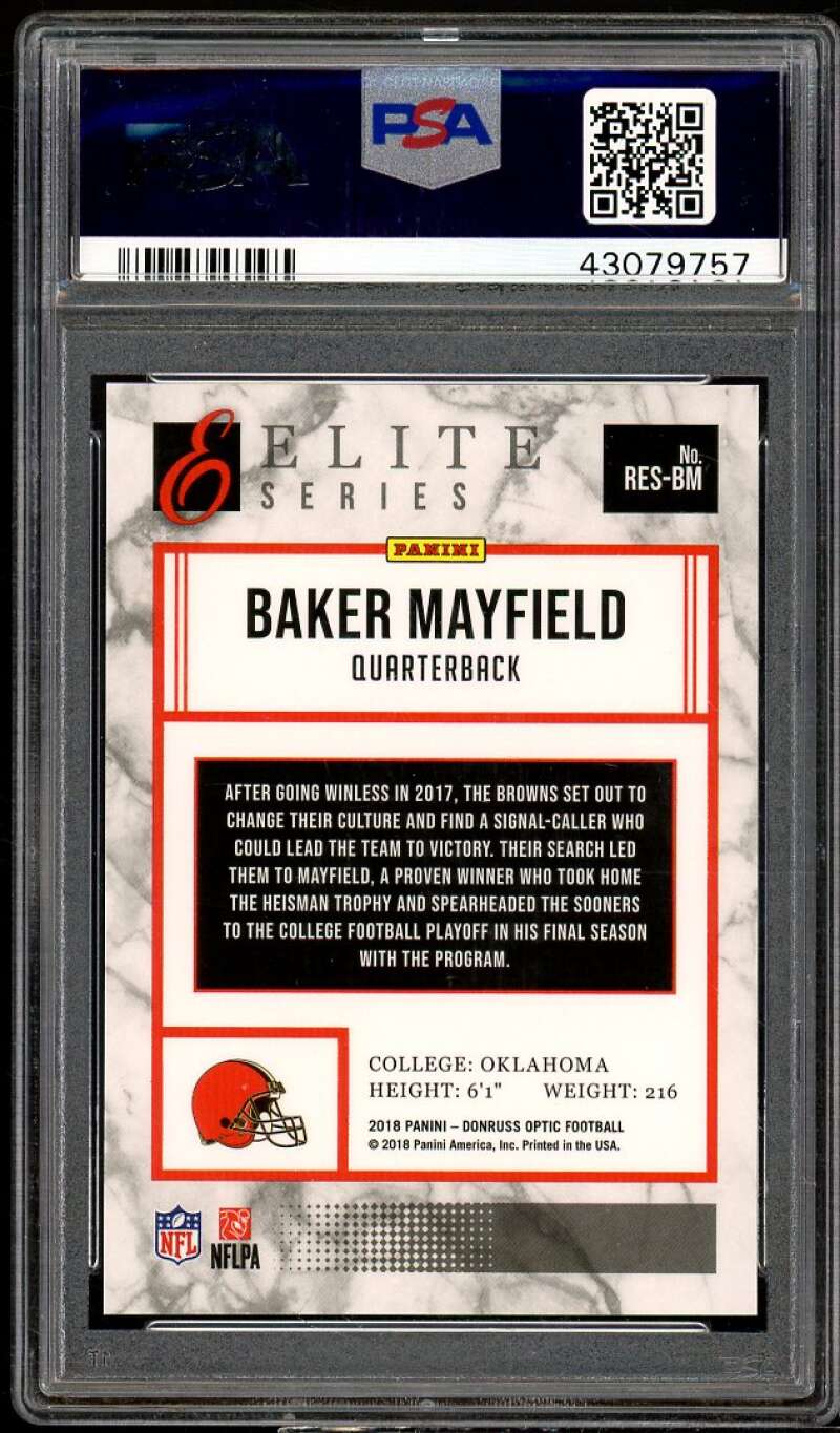 Baker Mayfield Rookie Card 2018 Donruss Optic Rookie Elite Series #BM PSA 10 Image 2