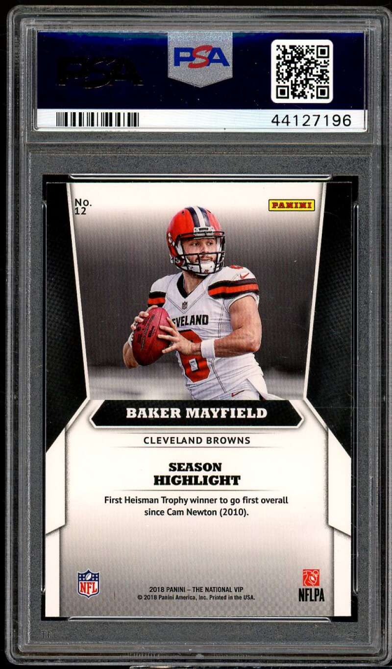 Baker Mayfield Rookie Card 2018 Panini National VIP #12 PSA 10 Image 2