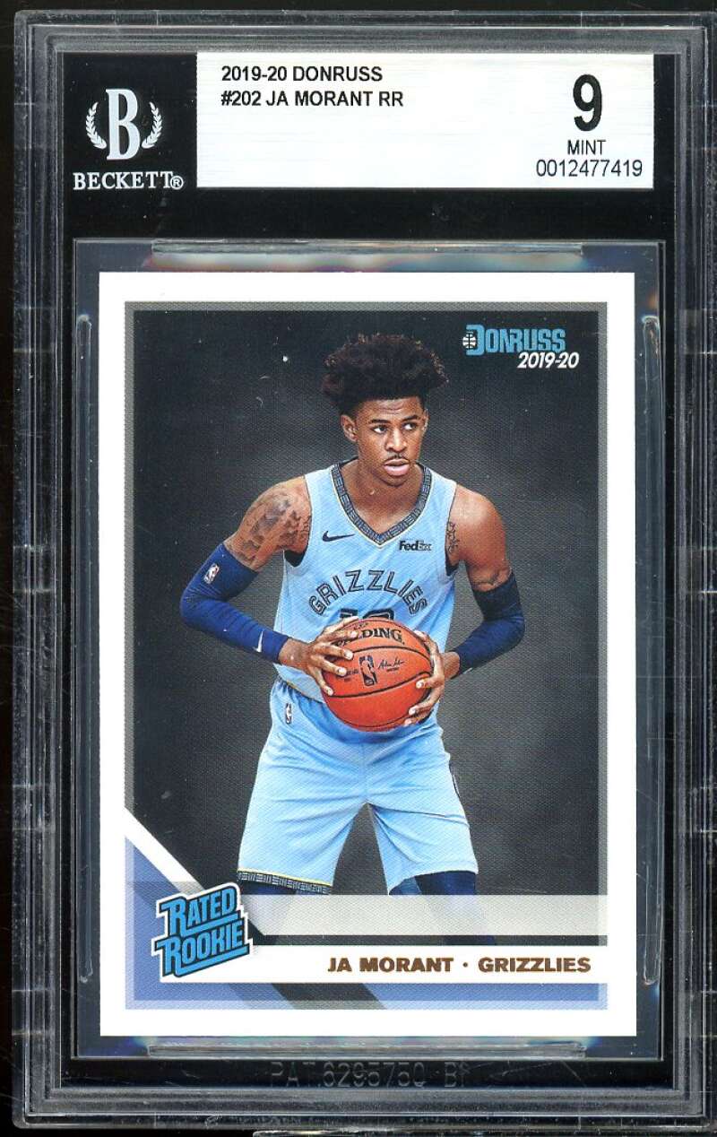 Ja Morant Rookie Card 2019-20 Donruss #202 BGS 9 Image 1