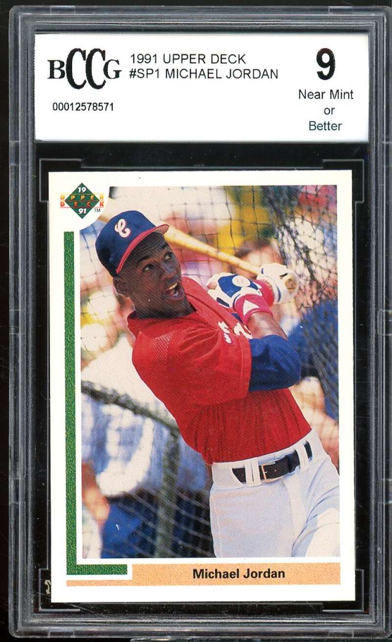 Michael Jordan Baseball Rookie Card 1991 Upper Deck #sp1 BGS BCCG 9 Image 1