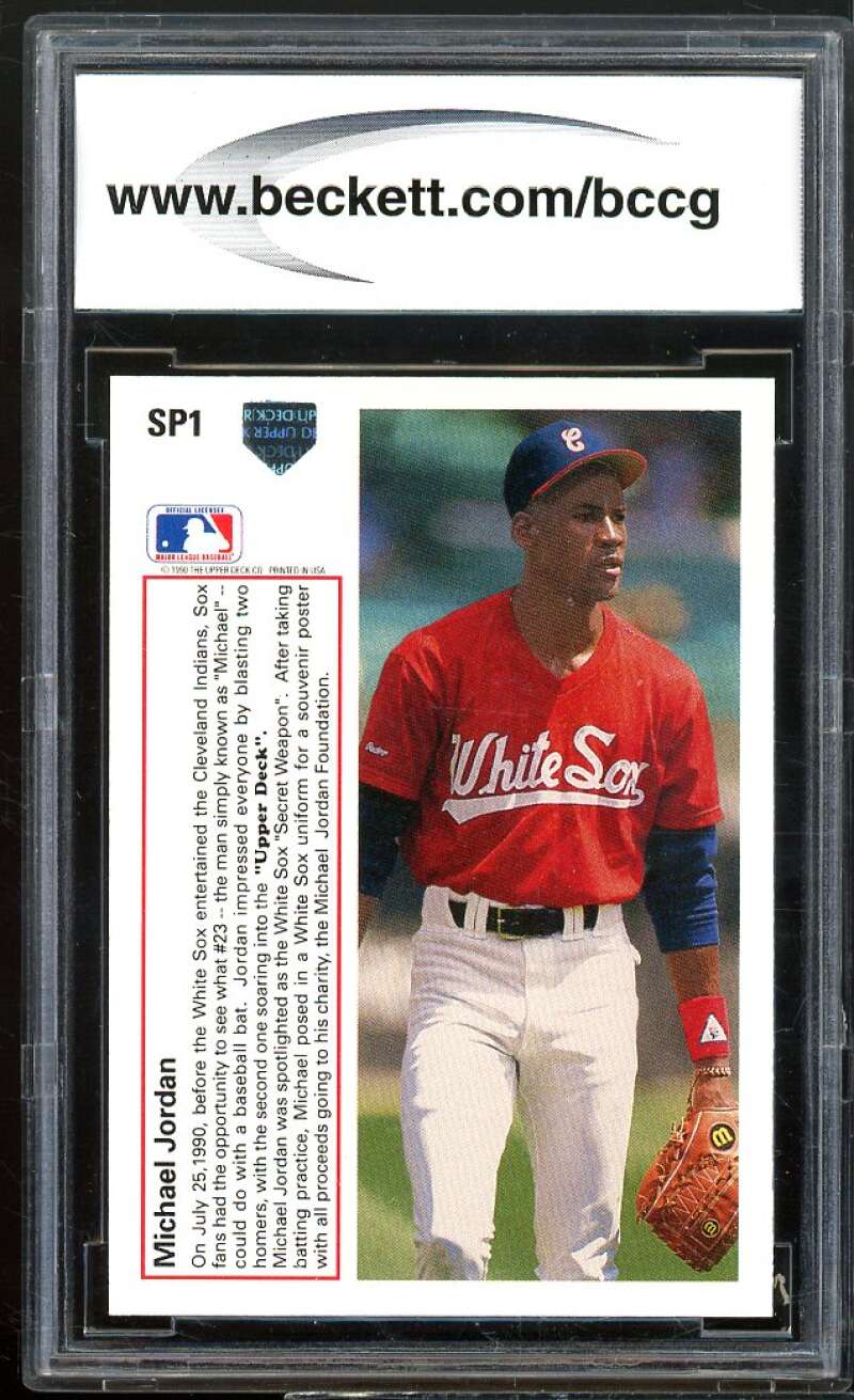 Michael Jordan Baseball Rookie Card 1991 Upper Deck #sp1 BGS BCCG 9 Image 2