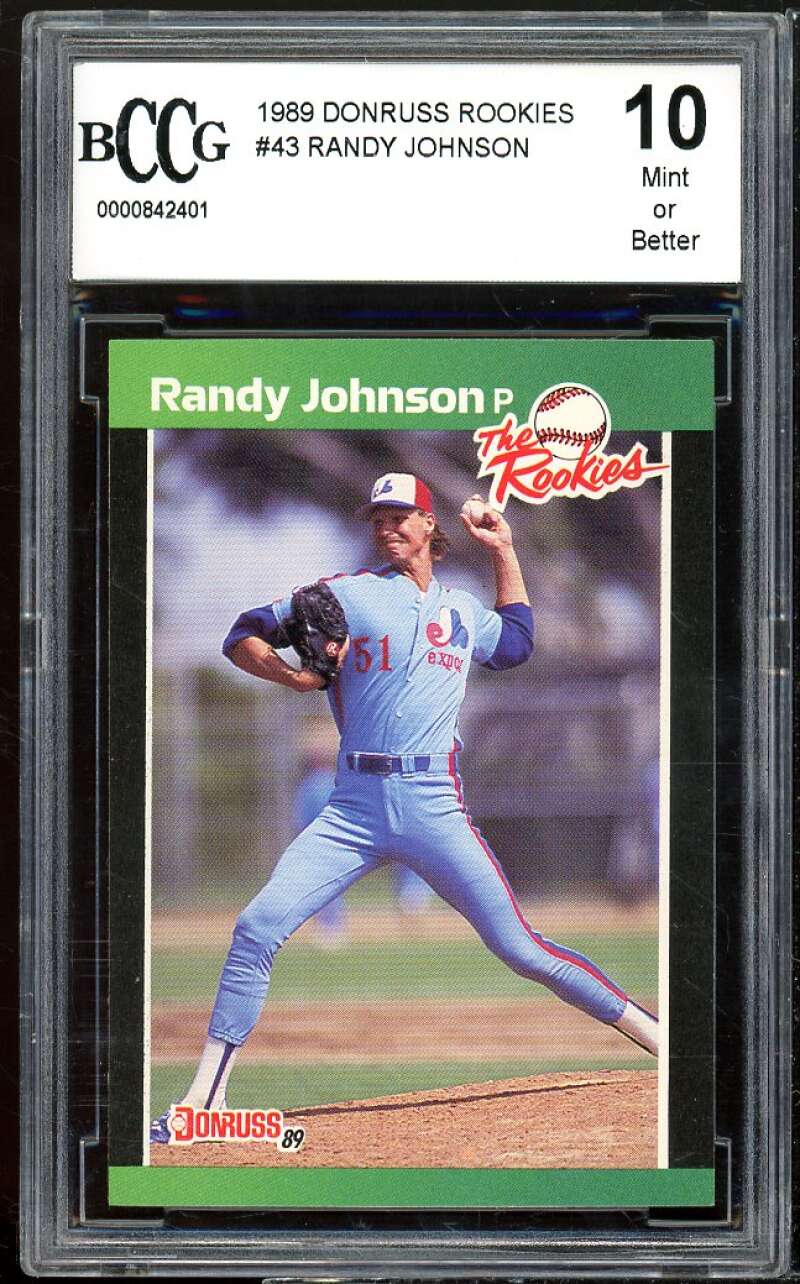 Randy Johnson Rookie Card 1989 Donruss The Rookies #43 BGS BCCG 10 Image 1