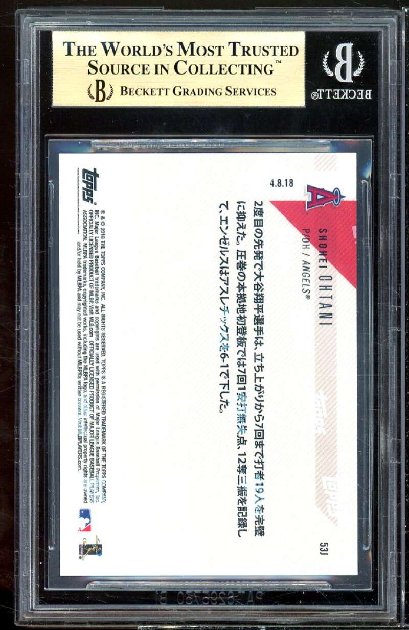 Shohei Ohtani Rookie Card 2018 Topps Now Japanese #53J BGS 9.5 (9.5 9.5 9.5 9) Image 2