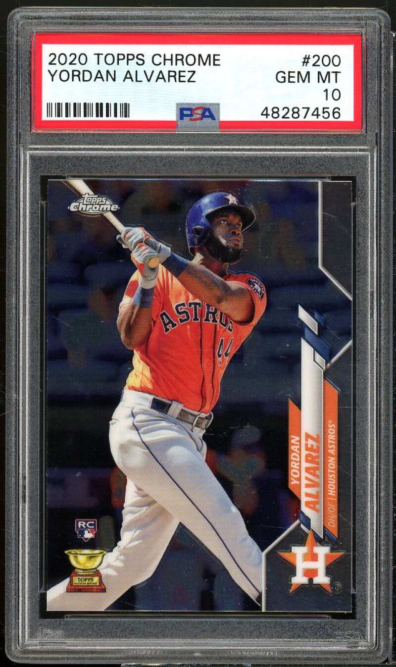 Yordan Alvarez Rookie Card 2020 Topps Chrome #200 PSA 10 Image 1