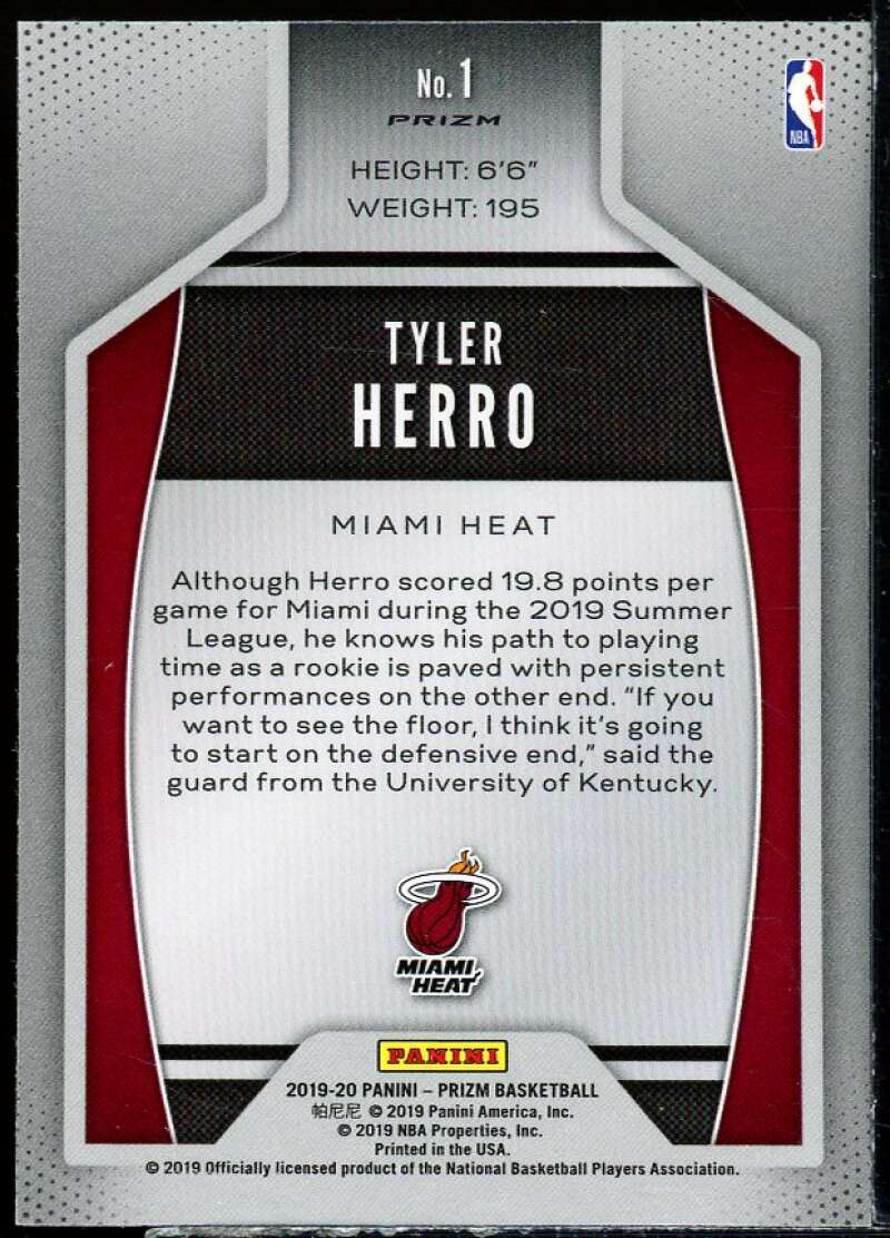 Tyler Herro Rookie Card 2019-20 Panini Prizm Impact Prizms Silver #1 Image 2