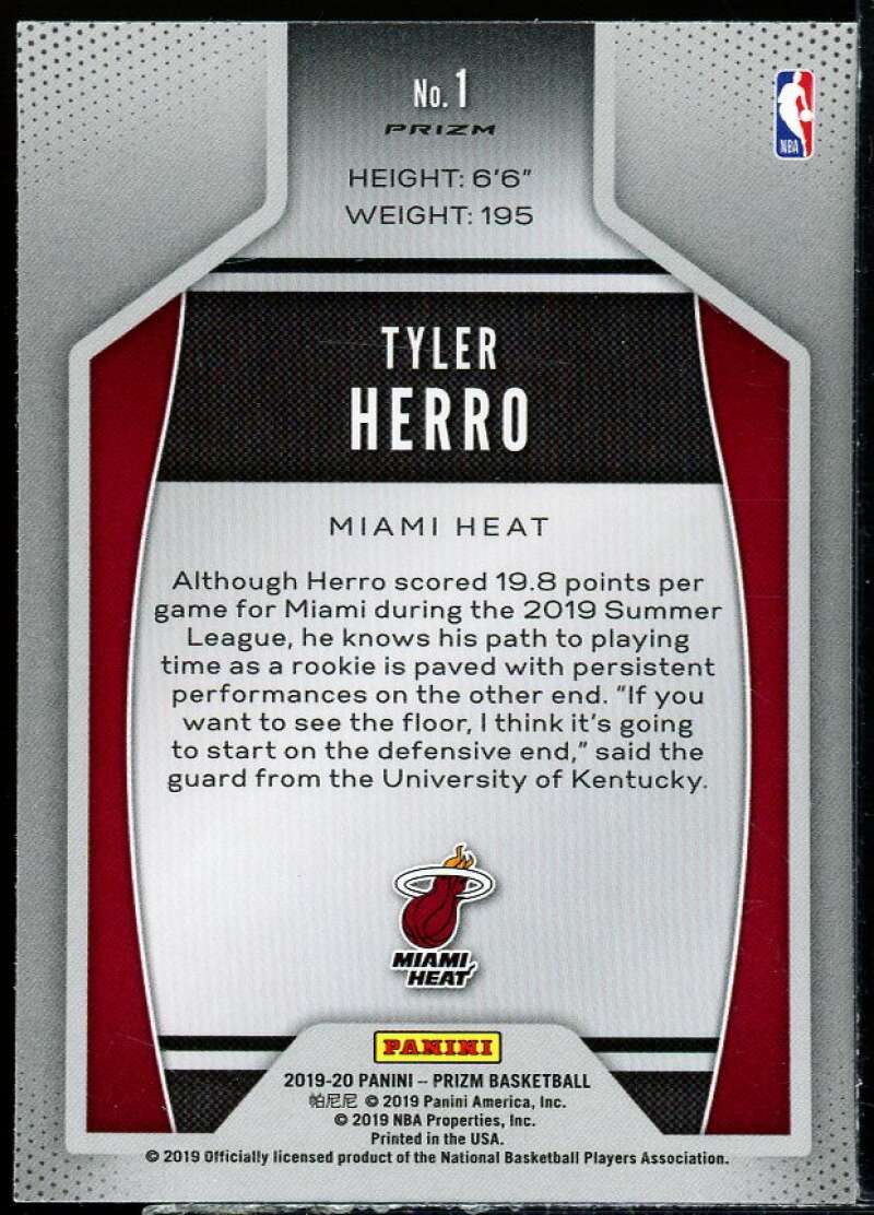 Tyler Herro Rookie Card 2019-20 Panini Prizm Impact Prizms Green #1 Image 2