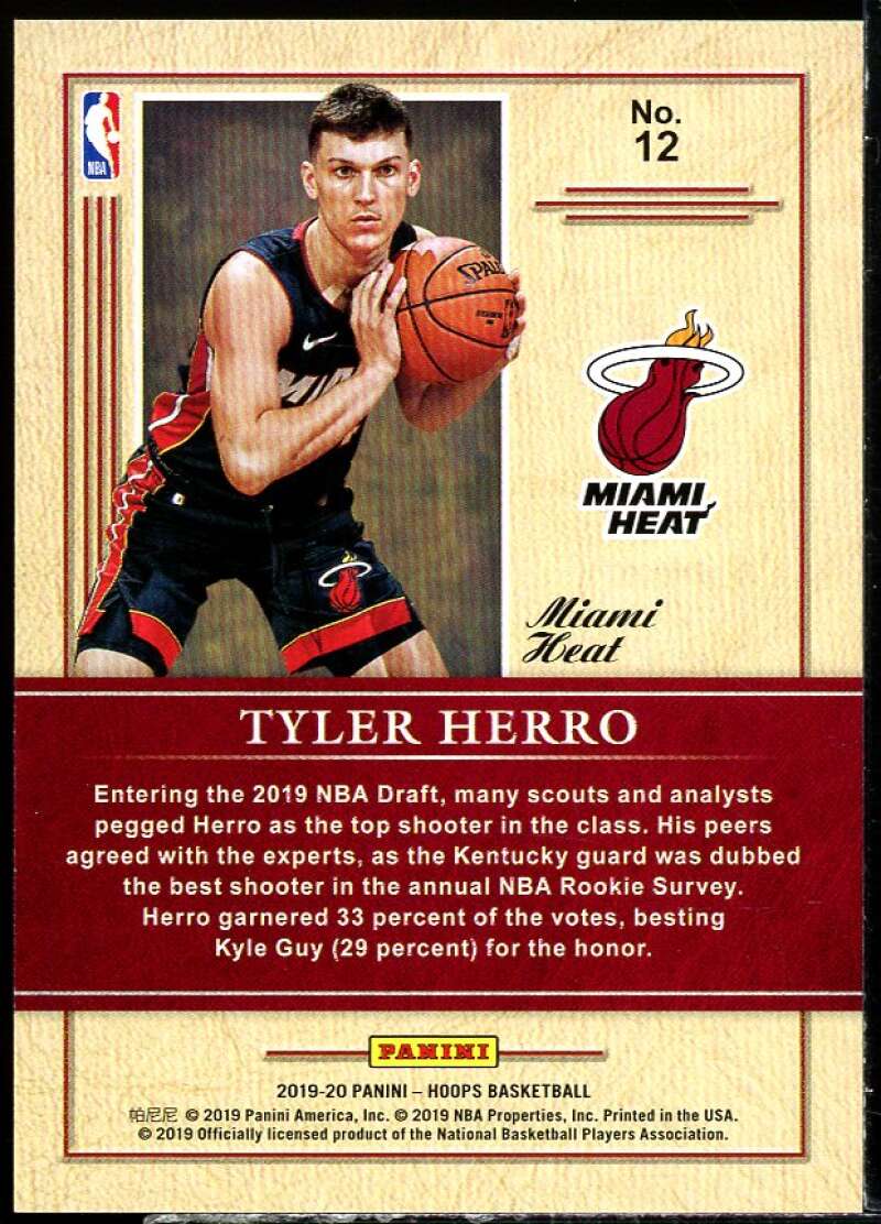 Tyler Herro Rookie Card 2019-20 Hoops Class of 2019 #12 Image 2