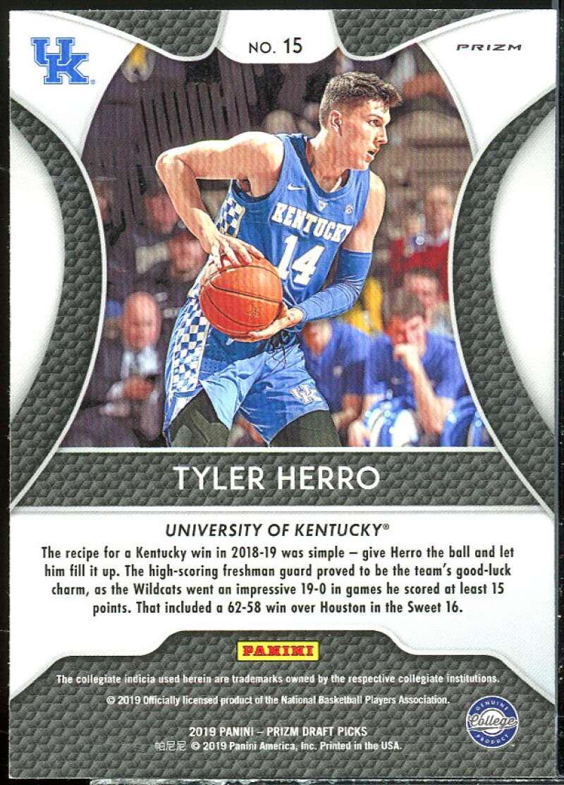 Tyler Herro Rookie Card 2019-20 Panini Prizm Draft Picks Prizms Green #15 Image 2