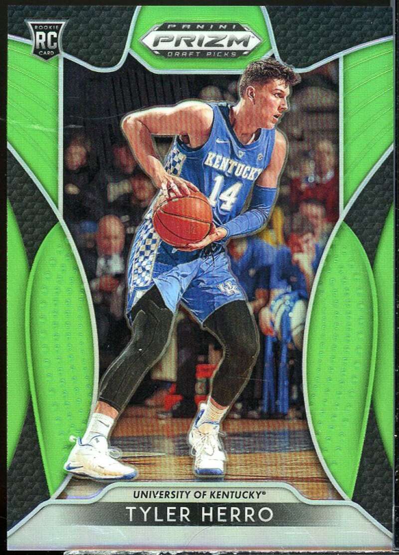 Tyler Herro Rookie Card 2019-20 Panini Prizm Draft Picks Prizms Neon Green #15 Image 1