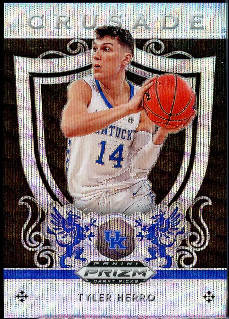 Tyler Herro Rookie Card 2019-20 Panini Prizm Draft Picks Prizms Blue Wave #75 Image 1