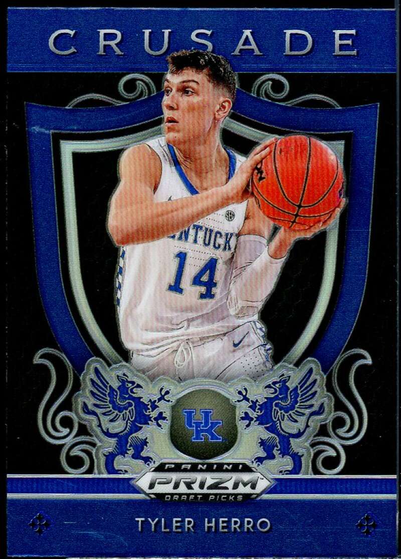 Tyler Herro Rookie Card 2019-20 Panini Prizm Draft Picks Prizms Blue #75 Image 1