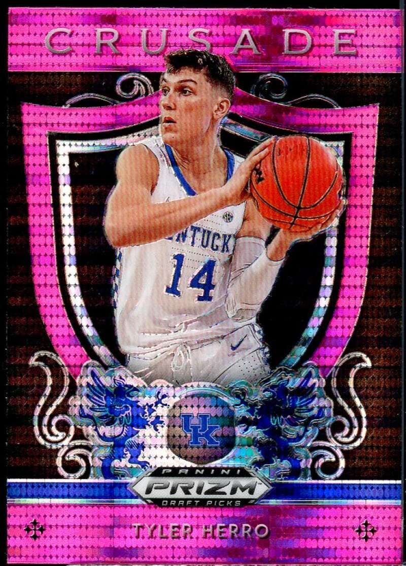 Tyler Herro Rookie Card 2019-20 Panini Prizm Draft Picks Pink Pulsar #75 Image 1