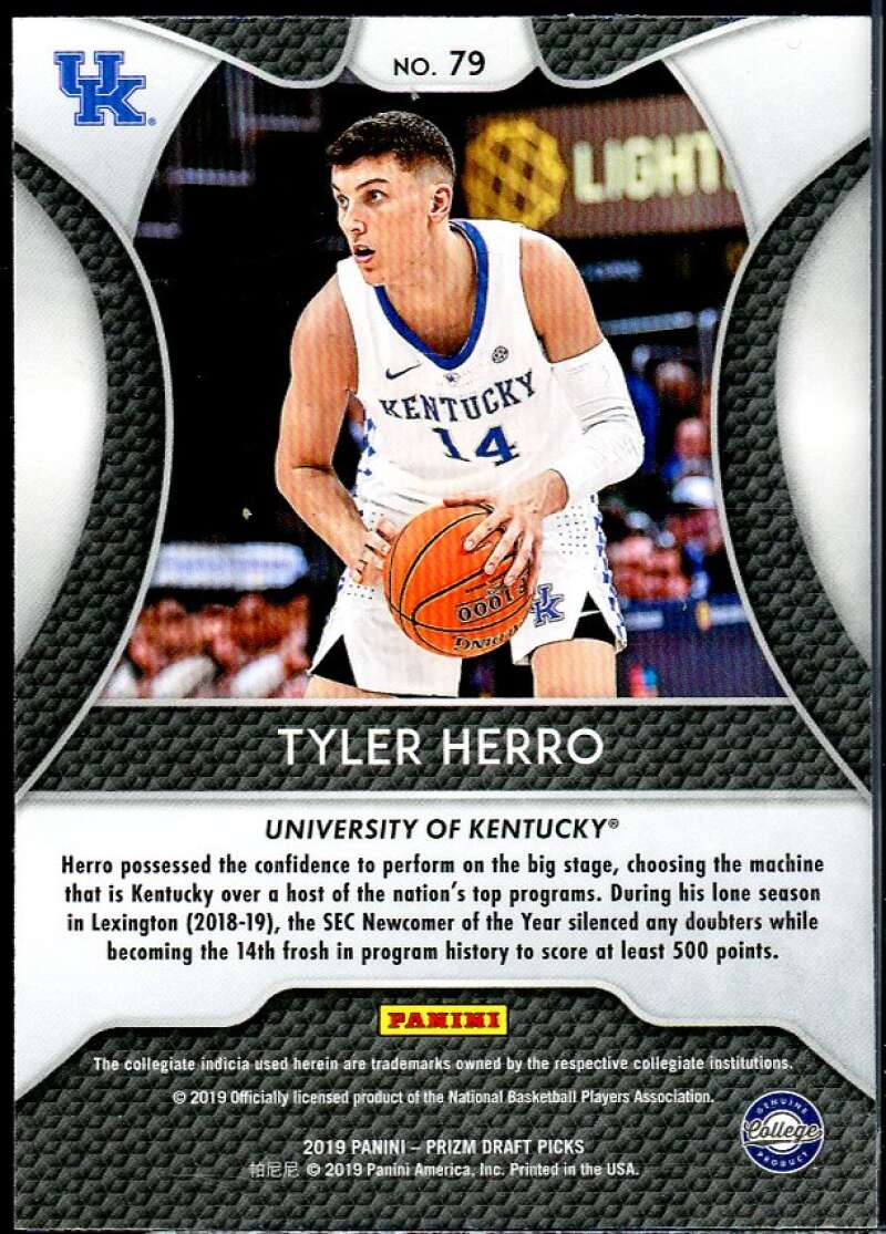 Tyler Herro Rookie Card 2019-20 Panini Prizm Draft Picks #79 Image 2