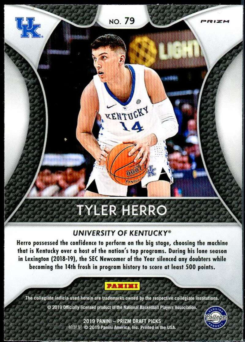 Tyler Herro Rookie Card 2019-20 Panini Prizm Draft Picks Prizms Silver #79 Image 2